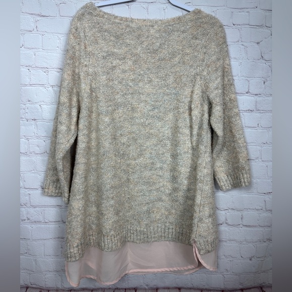 Roz & Ali wool blend 3/4 sleeve sweater‎ with pink faux undershirt sz 1X - Picture 5 of 5